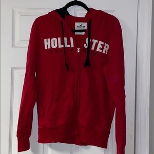 Hollister red and black hoodie